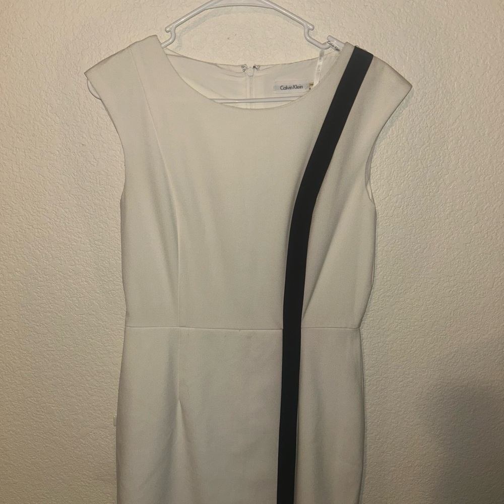 Calvin Klein Cream and Black Mini Dress